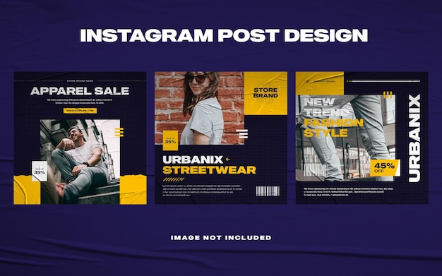 Modello di post Instagram di moda urbana Streetwear
