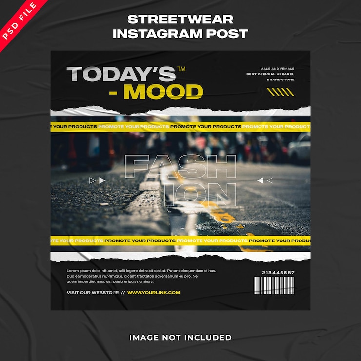 Modello di post Instagram per banner Urban Fashion Streetwear