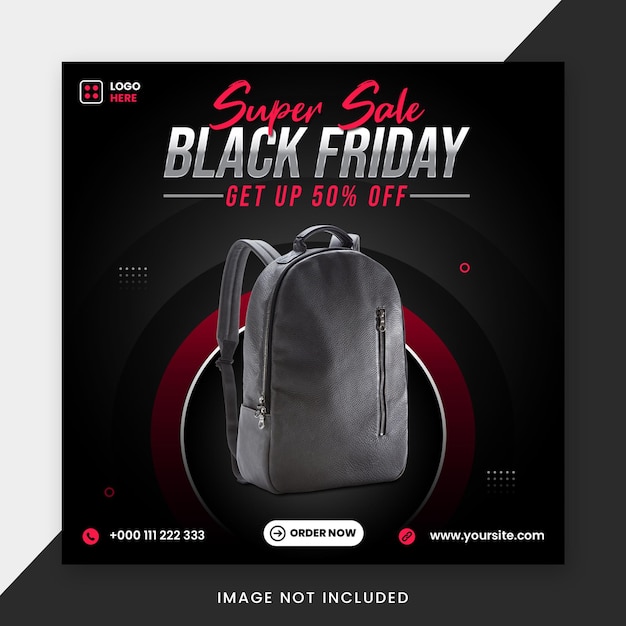 Modello di post Instagram sui social media del Black Friday in super vendita