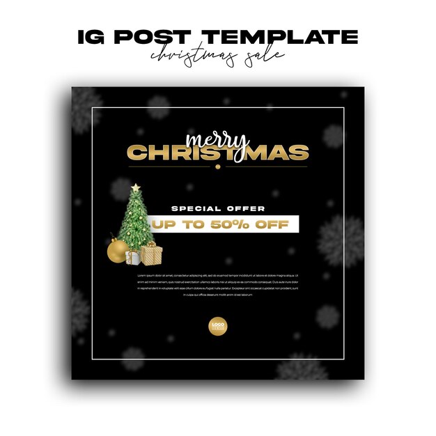 Modello di post instagram vendita di natale