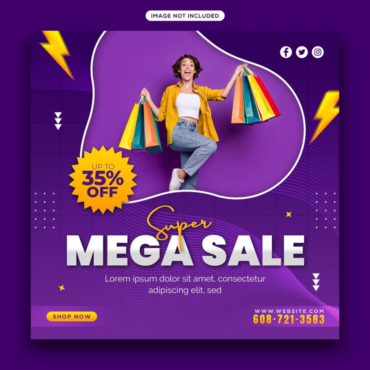 Modello di post o banner di vendita promozionale sui social media facebook o instagram