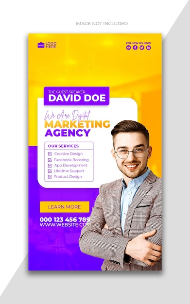 Modello di post per agenzie di marketing digitale e social media aziendali