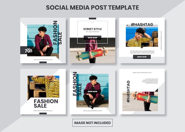 Modello di post social media quadrato minimalista semplice