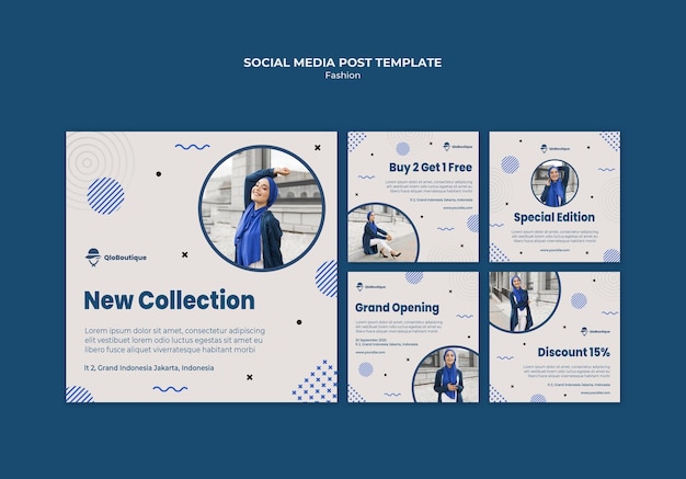 Modello di post sui social media del negozio di moda