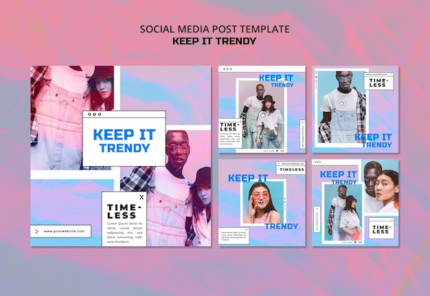 Modello di post sui social media del negozio di moda