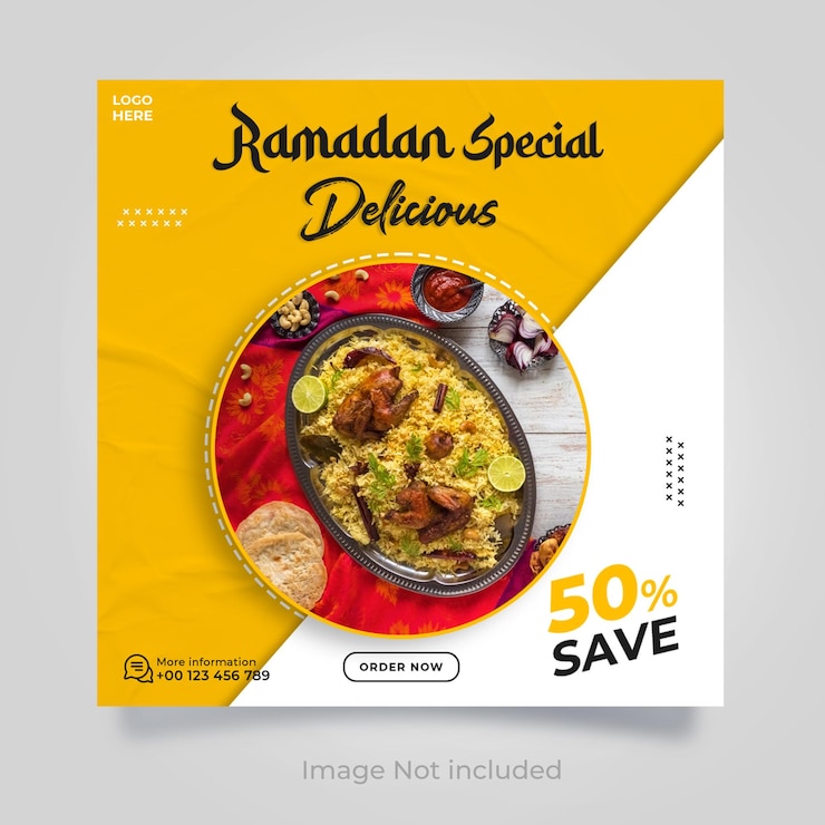 PSD modello di post sui social media del ramadan banner di vendita del ramadan