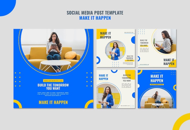 Modello di post sui social media di annunci aziendali di Memphis