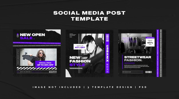 Modello di post sui social media di moda urbana
