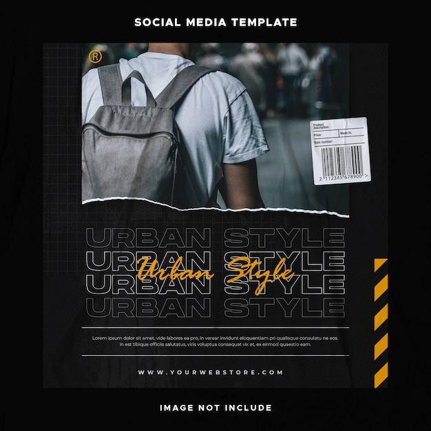 Modello di post sui social media di moda urbana
