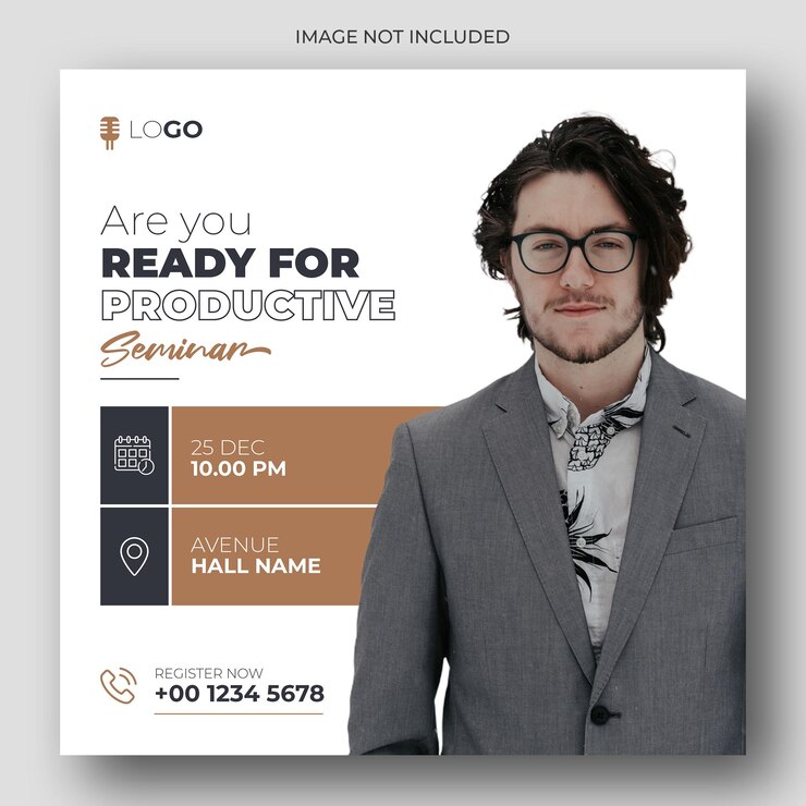 PSD modello di post sui social media per conferenze aziendali di marketing digitale e modello di progettazione di banner web