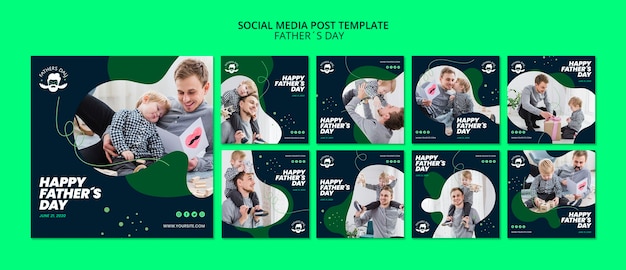Modello di post sui social media per l'evento del papà