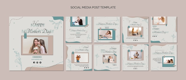 Modello di post sui social media per la festa della mamma