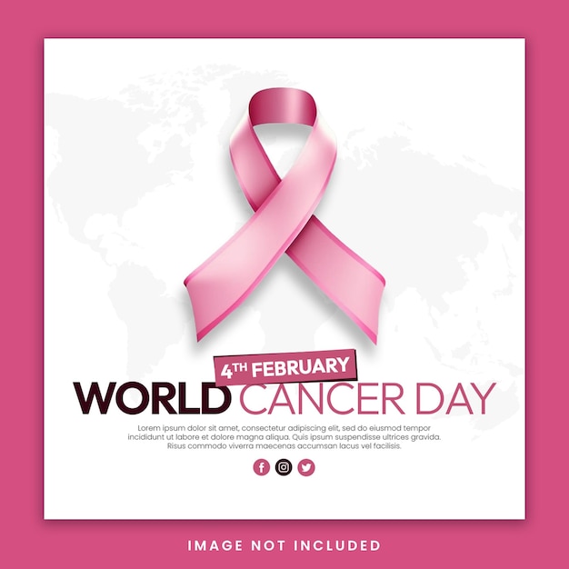 Modello di post sui social media per la giornata mondiale del cancro