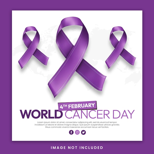 Modello di post sui social media per la giornata mondiale del cancro