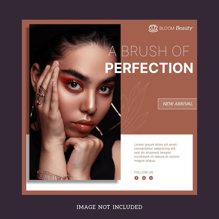 PSD modello di post sui social media per la perfezione della bellezza minimalista