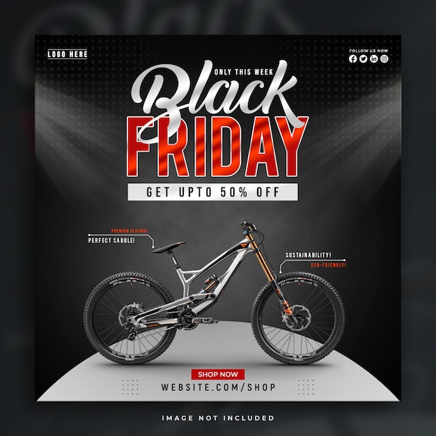 Modello di post sui social media per la vendita speciale del Black Friday