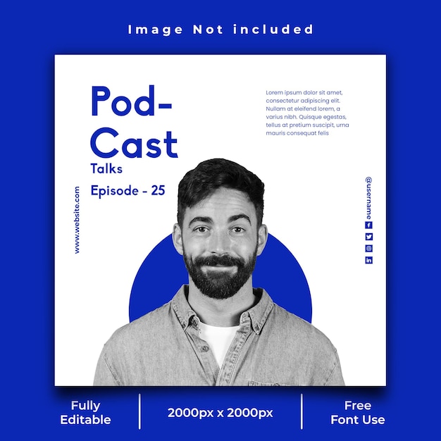 Modello di post sui social media PSD gratuito per podcast