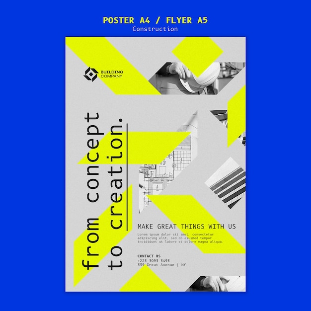 Modello di poster del progetto di costruzione