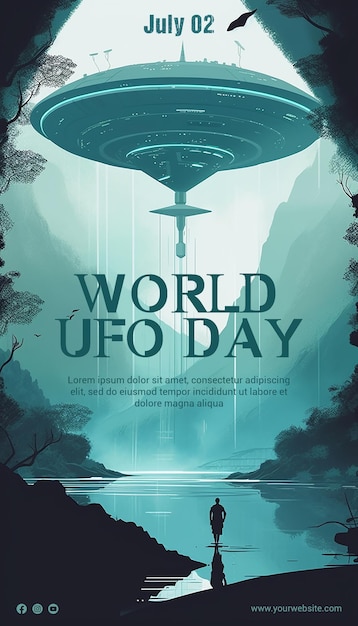Modello di poster della Giornata mondiale degli UFO Illustrazione dell'UFO