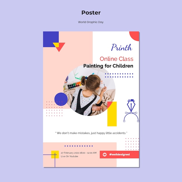 Modello di poster della giornata mondiale della grafica