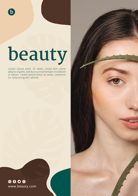 Modello di poster di bellezza con una donna