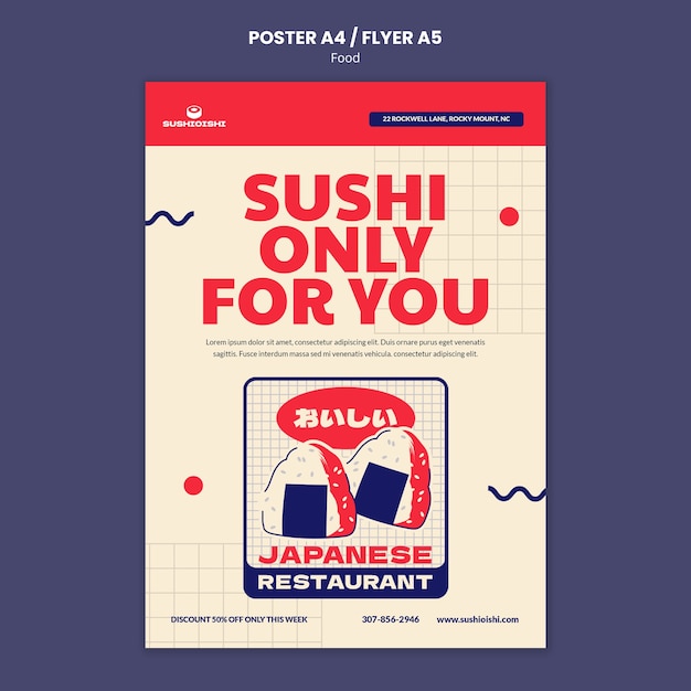 Modello di poster di cibo delizioso