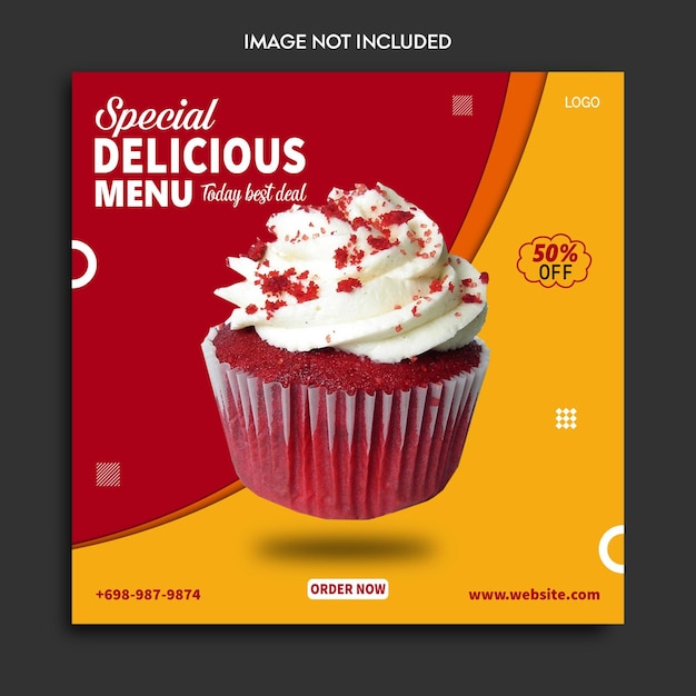 modello di poster di cupcake delizioso