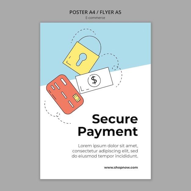 Modello di poster di e-commerce disegnato a mano