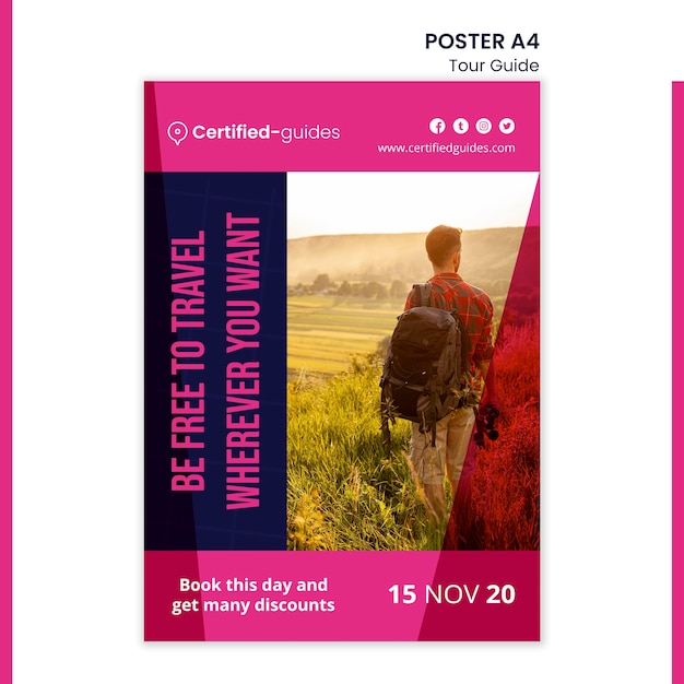 Modello di poster di guida turistica