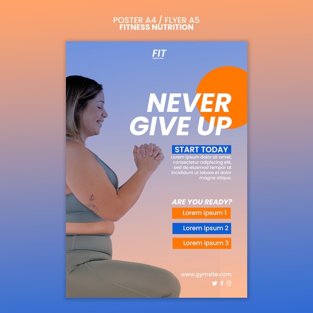 Modello di poster di nutrizione fitness