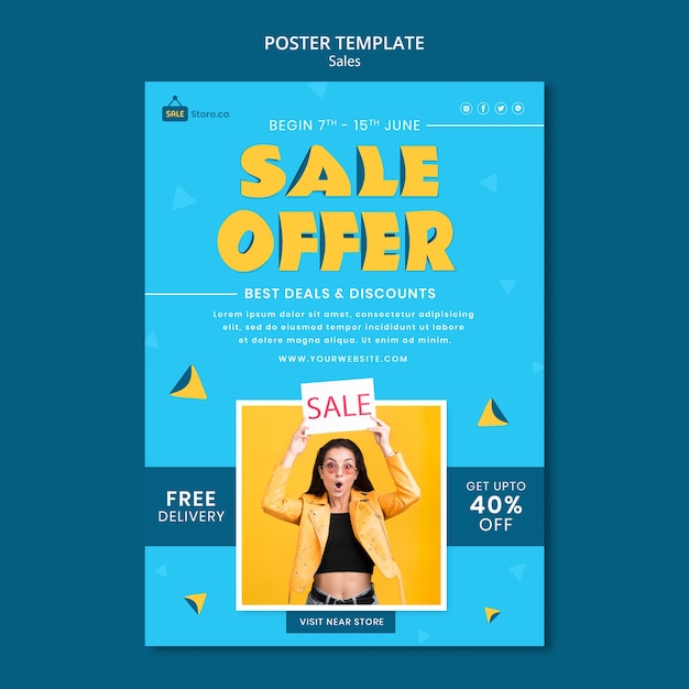 Modello di poster di offerta di vendita