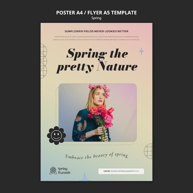Modello di poster di primavera sfumato