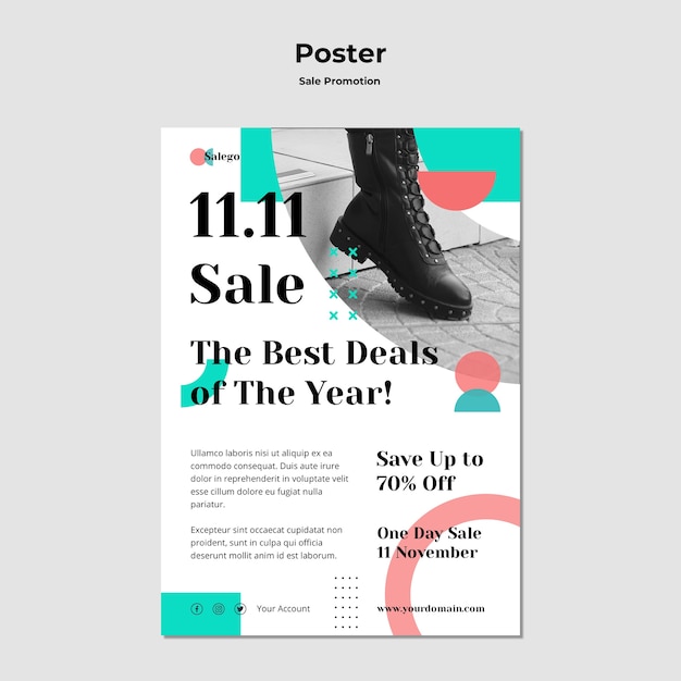 Modello di poster di promozione di vendita