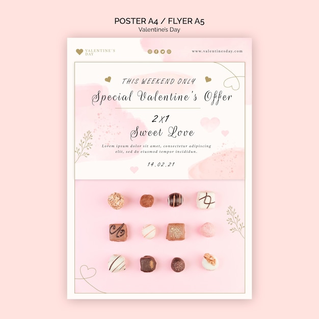 Modello di poster di San Valentino