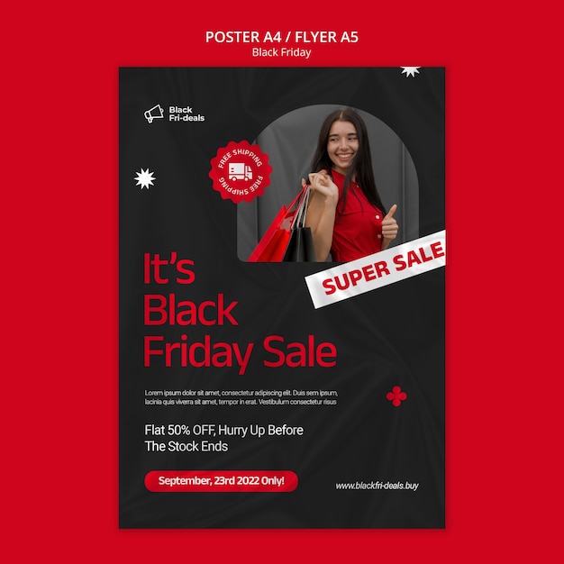 Modello di poster di vendita super venerdì nero