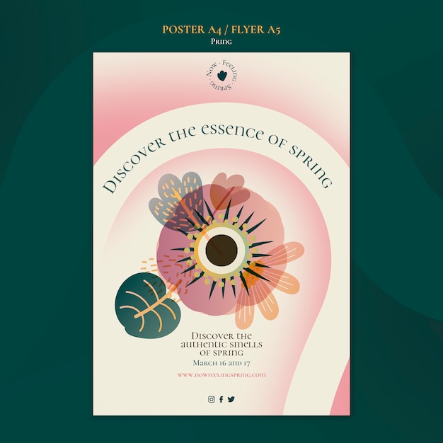 Modello di poster e volantino di primavera sfumata