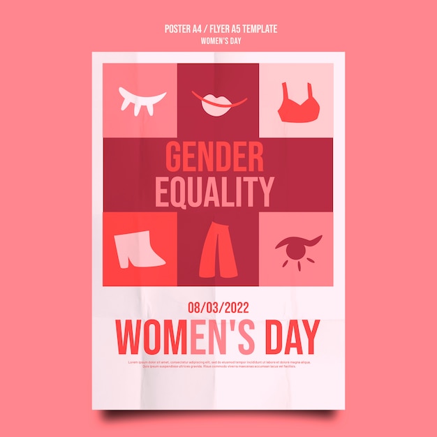 Modello di poster o volantino per la festa della donna