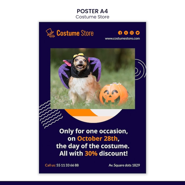 Modello di poster per costumi di halloween