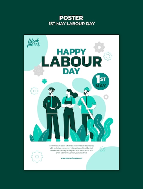 Modello di poster per la celebrazione della Festa del Lavoro