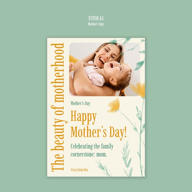 Modello di poster per la celebrazione della Festa della Madre