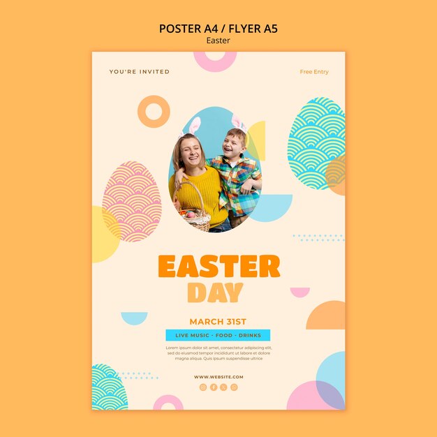 Modello di poster per la celebrazione della Pasqua