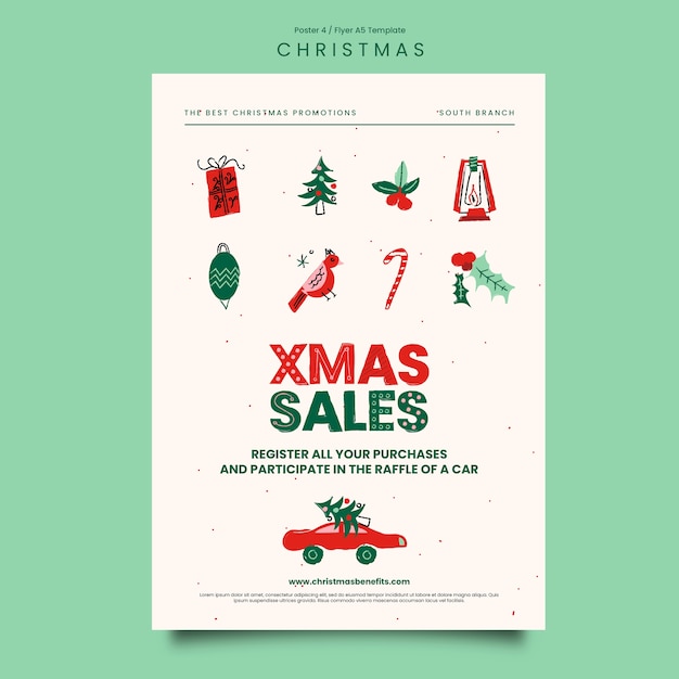 Modello di poster per la celebrazione di Natale