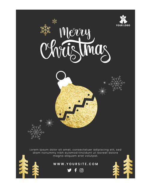 Modello di poster per la festa di Natale 2024