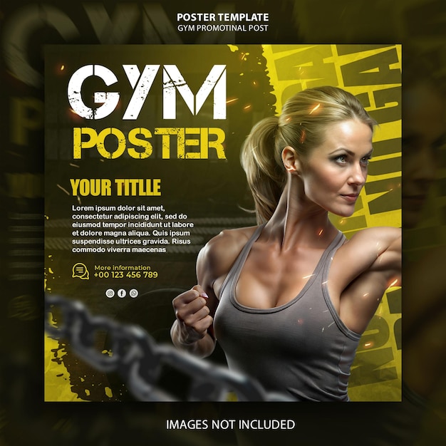 Modello di poster per la palestra - Promuovi il tuo programma di fitness