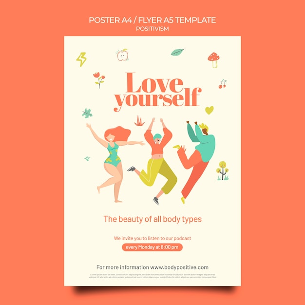 Modello di poster positivo per il corpo
