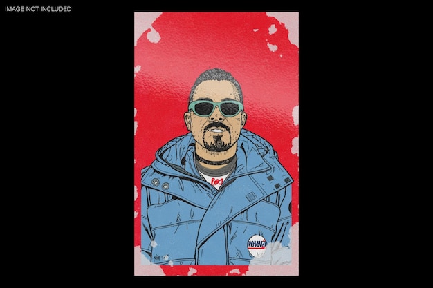 Modello di poster squadrato strappato