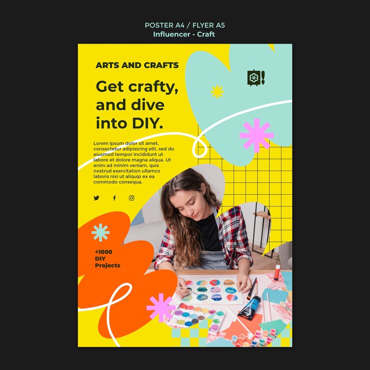 PSD modello di poster stile di vita dell'influencer