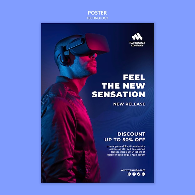 Modello di poster tecnologico