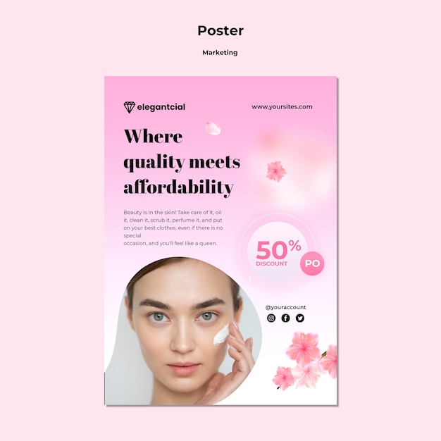 Modello di poster verticale di marketing aziendale