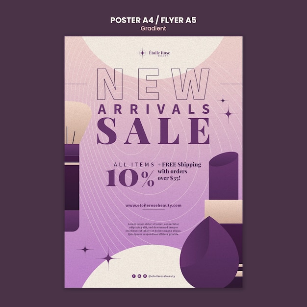 Modello di poster verticale in tono sfumato